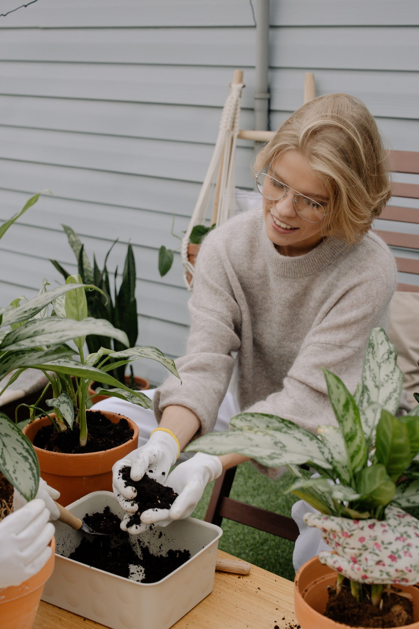 Woman enjoy gardening